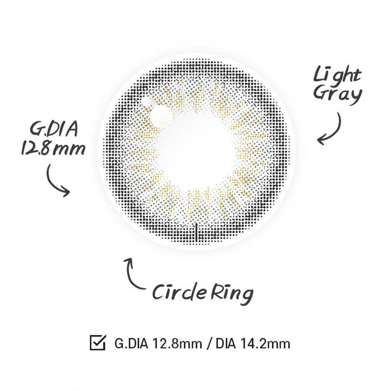 Clalen Iris Toric 1 Day Halo Gray Daily Colored Contact Lenses (30p) - Image 3