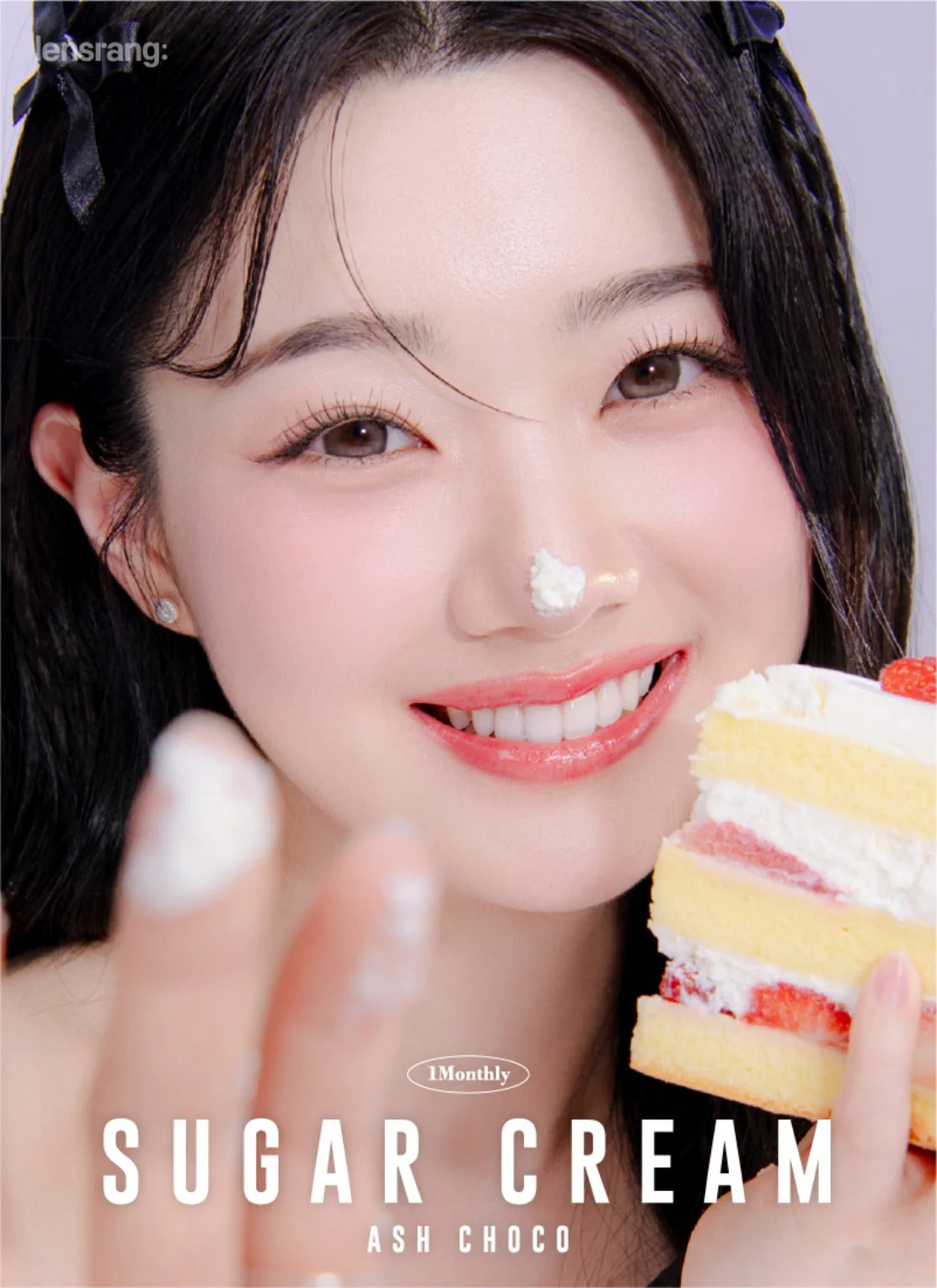 Lensrang 1-Month Suger Cream Ash Choco (2 Pack)