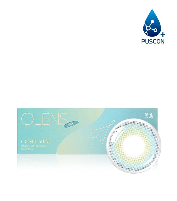 Olens Daily Colored Contacts French Shine Aqua (10p) - Image 6